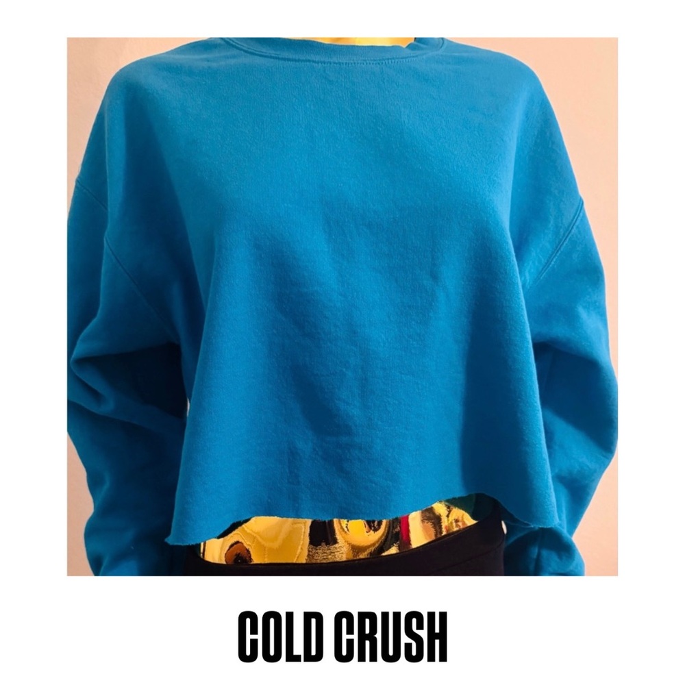 Cold Crush Blue 🥶 Sweatshirt, Cropped, Fall, Casual, Athleisure, Size Medium